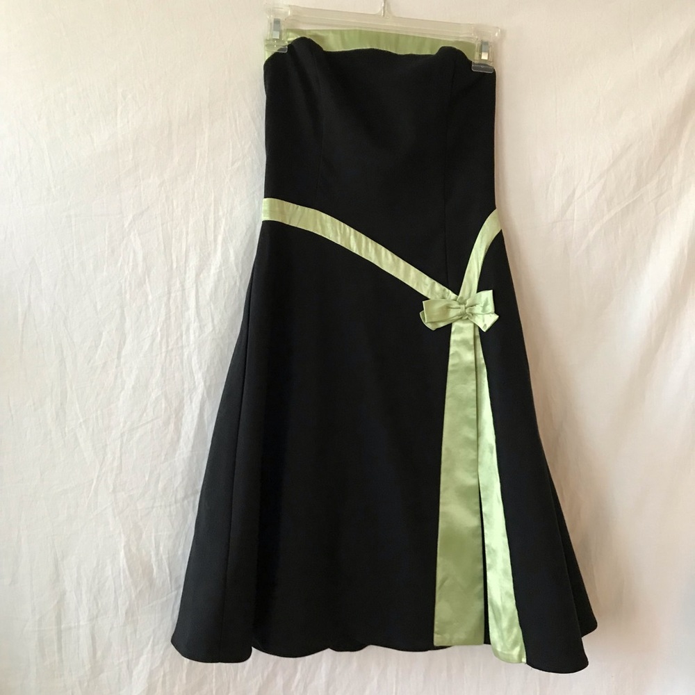 Strapless Black Prom Dress